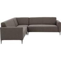 Goossens Bank Key West bruin, stof, 2,5-zits, modern design - thumbnail