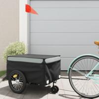 Fietstrailer 45 kg ijzer zwart en grijs - thumbnail