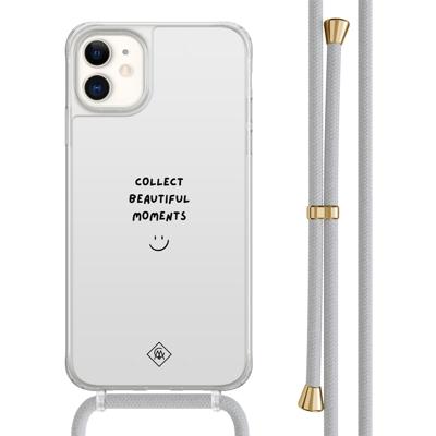 iPhone 11 hoesje met grijs koord - Collect moments