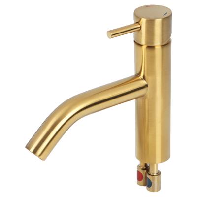 Differnz kraan gebogen koud/warm mat goud