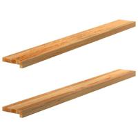 VidaXL Vensterbanken 2 st 140x15x2 cm massief eikenhout lichtbruin - thumbnail