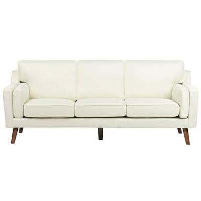 Beliani - LOKKA - Driezitsbank - Gebroken wit - Polyester