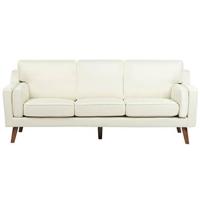 Beliani - LOKKA - Driezitsbank - Gebroken wit - Polyester - thumbnail