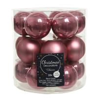Decoris kerstballen glas verloursroze 4cm 18st - thumbnail