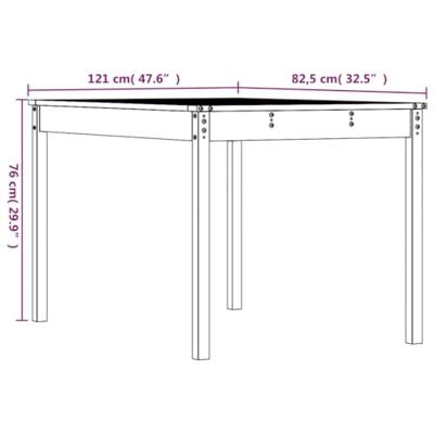 Tuintafel 121x82,5x76 cm massief douglashout