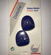 Universele handdoekhaken zelfklevend (setje van 2) donkerblauw - thumbnail