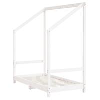 Kinderbedframe 70x140 cm massief grenenhout wit - thumbnail