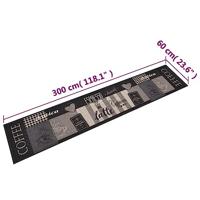 VidaXL Keukenmat wasbaar koffieprint 60x300 cm fluweel zwart - thumbnail