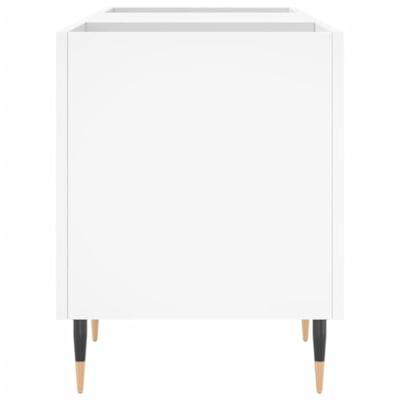 Platenkast 121x38x48 cm bewerkt hout wit - thumbnail