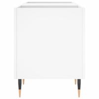 Platenkast 121x38x48 cm bewerkt hout wit - thumbnail