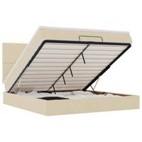 Ottoman bed met matras 180x200cm stof crèmekleurig - thumbnail