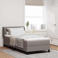 Boxspringbed met matras met matras Taupe 90 x 190 cm Stof - thumbnail