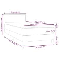 Boxspring met matras en LED fluweel donkergroen 90x210 cm - thumbnail