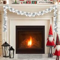 Kerstbal Guirlande Wit en Zilver 186 cm Polystyreen - thumbnail