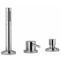 Badrandcombinatie Hotbath Buddy 1-hendel Mengkraan 2-weg Geborsteld Nikkel - thumbnail