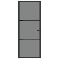 Binnendeur 83x201,5 cm ESG-glas en aluminium zwart - thumbnail