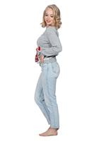 Kersttrui grijs snowman - thumbnail