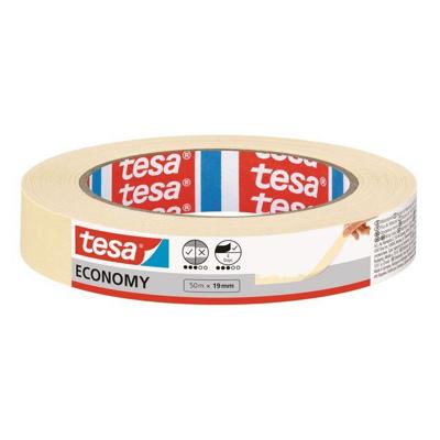 Afplaktape tesa economy 50mx19mm geel | 16 stuks