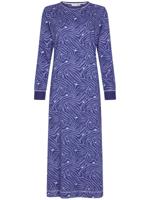 Katoenen nachthemd paars en blauwe zebrastrepen - thumbnail