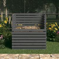 Compostbak 100x100x102 cm massief grenenhout grijs - thumbnail