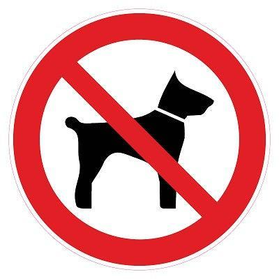 Pictogram Verboden voor honden - 10cm