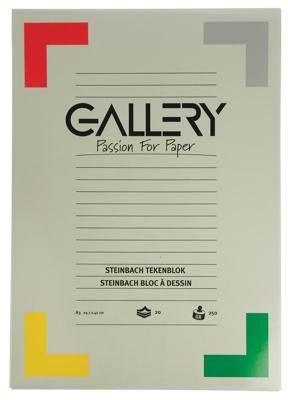 Gallery Steinbach tekenpapier, 250 g, ft 29,7 x 42 cm, A3, gekorreld, blok van 20 vel