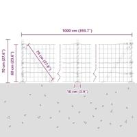 VidaXL Hek met paal groen 0,6 x 10 m staal en pvc - thumbnail