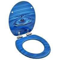 Toiletbril met soft-close deksel waterdruppel MDF blauw - thumbnail