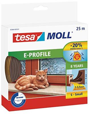 tesa E-Profil 05464-00101-02 Afdichtingstape tesamoll Bruin (l x b) 25 m x 9 mm 25 m