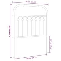 Hoofdbord 80 cm metaal zwart - thumbnail