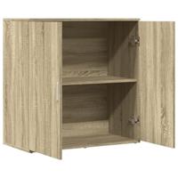 Dressoir 79x38x80 cm bewerkt hout sonoma eikenkleurig - thumbnail