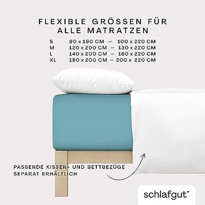 Schlafgut Schlafgut Pure Jersey Boxspring Hoeslaken S - 90x190 - 100x220 467 Petrol Mid - thumbnail