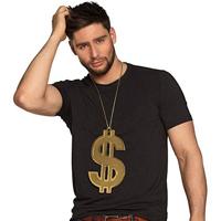 Foute Dollar Ketting Goud XXL - thumbnail