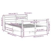 Bedframe zonder matras massief grenenhout 140x190 cm - thumbnail