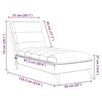 Massage chaise longue met kussens stof crèmekleurig - thumbnail