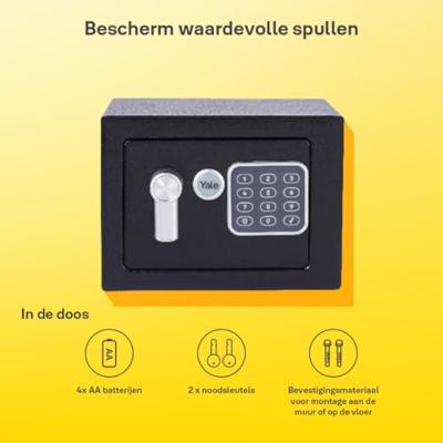 Yale YSV/170/DB2 Staande kluis 3,8 l staal Zwart - thumbnail