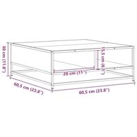 Salontafel 60,5x60,5x30 cm bewerkt hout en metaal gerookt eiken - thumbnail