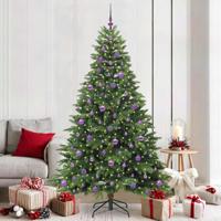 VidaXL Kunstkerstboom met 300 led met standaard groen 210 cm pe en pvc - thumbnail