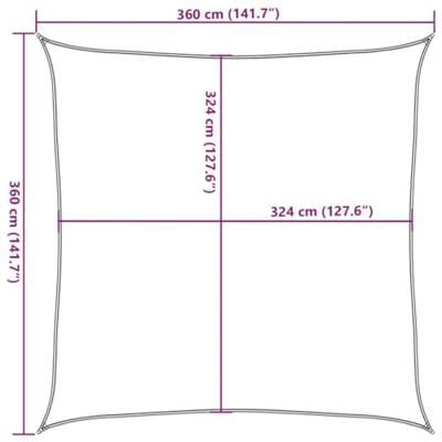VidaXL Zonnescherm hdpe crème vierkant 3,6x3,6 m