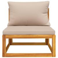 2-delige Loungeset met kussens massief acaciahout - thumbnail