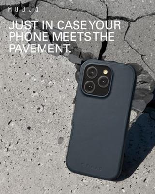 Mujjo Leather Shield Case iPhone 16 Pro blauw