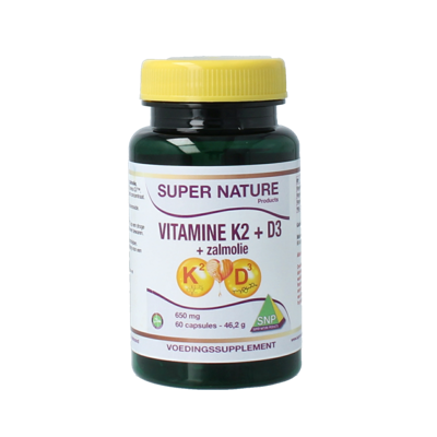 Vitamine K2 D3 zalmolie 60 Capsules