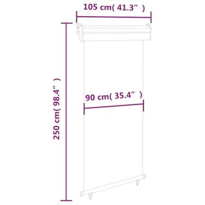 Balkonscherm 105x250 cm grijs