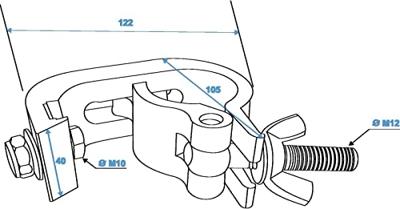 Eurolite EUROLITE TH-200 Theatre Clamp silver TÜV