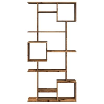 Boekenkast 92x29x188 cm bewerkt hout oud houtkleurig