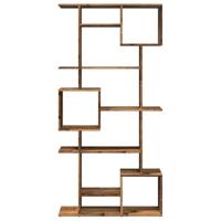 Boekenkast 92x29x188 cm bewerkt hout oud houtkleurig - thumbnail