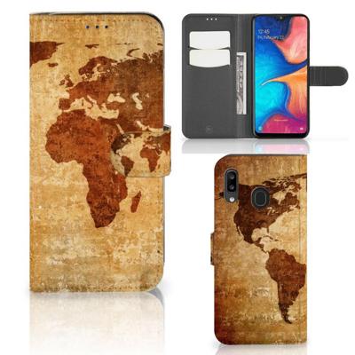 Samsung Galaxy A30 | Flip Cover | Wereldkaart
