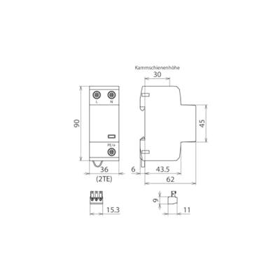 DEHN 941205 DSH TN 255 FM Combi-afleider Overspanningsbeveiliging voor: Verdeelkast 25 kA 1 stuk(s) DEHN 941205 DSH TN 255 FM Combi-afleider Overspanningsbeveiliging voor: Verdeelkast 25 kA 1 stuk(s)