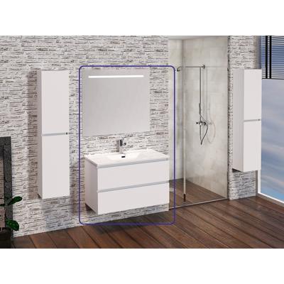 Badmeubelset Excellence Sephia 80x60x46 cm Mat Wit (incl Ledspiegel)
