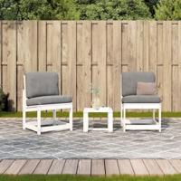 3-delige Loungeset massief grenenhout wit - thumbnail